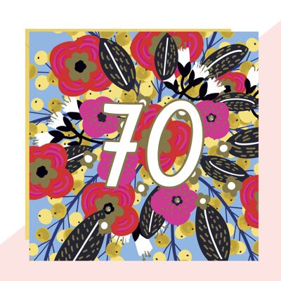 70th Birthday Floral Card