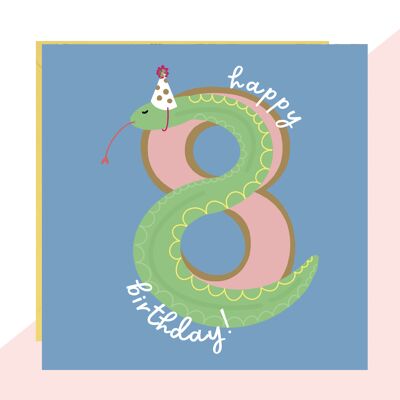 Tarjeta Serpiente del 8vo cumpleaños
