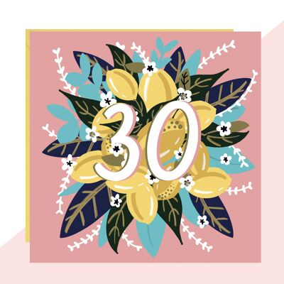Carte florale du 30e anniversaire