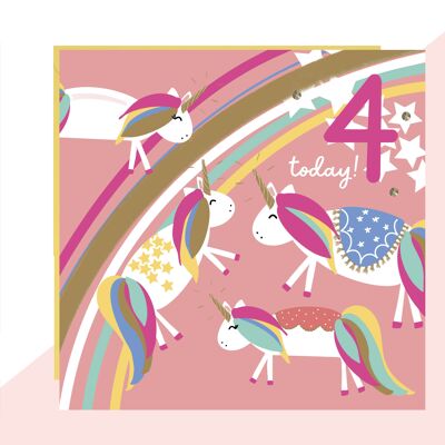 Carte Licorne 4e anniversaire