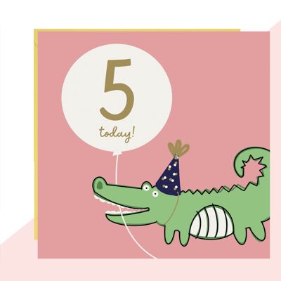 Krokodil-Karte zum 5. Geburtstag
