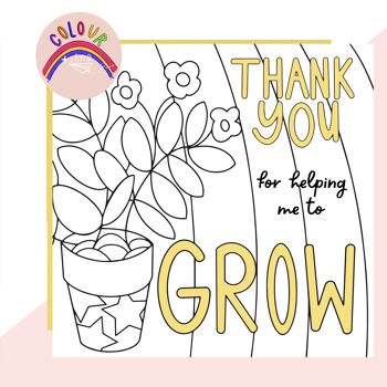 Couleur + Envoyer une carte "Merci de m'avoir aidé à grandir"