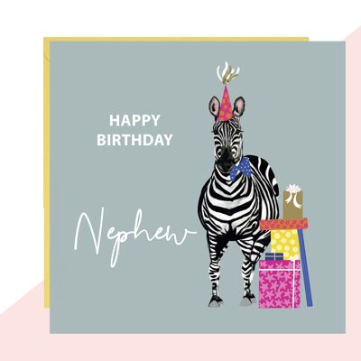 Nephew Zebra Birthday Card