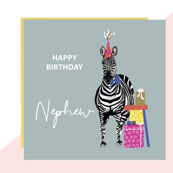 Carte d'anniversaire neveu zèbre