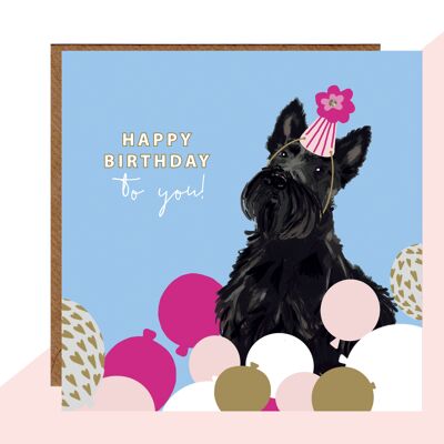 Tarjeta de cumpleaños del perro escocés