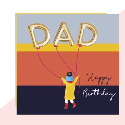 Tarjeta de cumpleaños con globos de PAPÁ