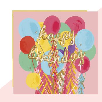 Carte "Joyeux anniversaire" Bouquet de ballons