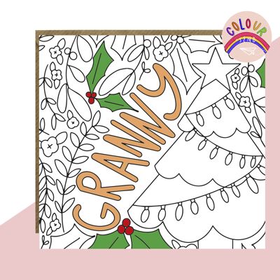 Colore + Invia Cartolina di Natale 'Nonna'