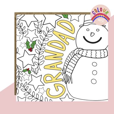 Colorear + Enviar tarjeta de Navidad al abuelo