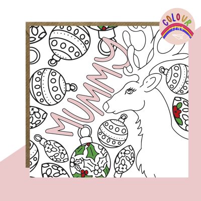 Tarjeta de Navidad Color + Enviar Momia