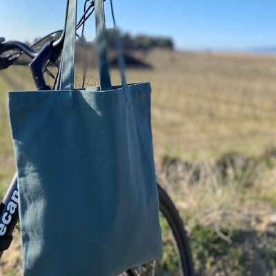 BORSA TOTE IN COTONE GRIGIO VERDE