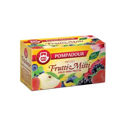 Pompadour 1913 | Infusion de fruits mélangés | Tisane Uniquement De Vrais Fruits | Tisane Sans Caféine - 20 Sachets De Thé (60 Gr)