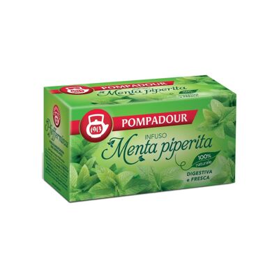 Pompadour 1913 | 100% Natural Peppermint | Digestive and Fresh Infusion Without Caffeine - 20 Tea Filters (45 Gr)