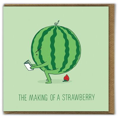 Making of Strawberry Cute Birthday Card