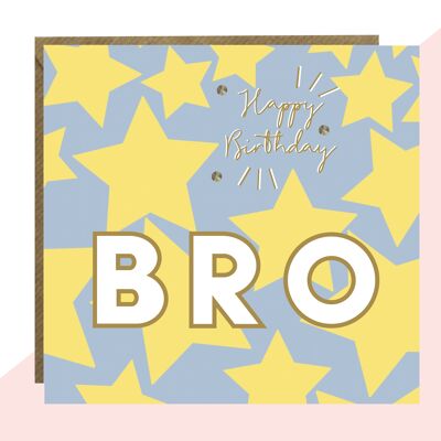 Feliz cumpleaños hermano tarjeta estrella