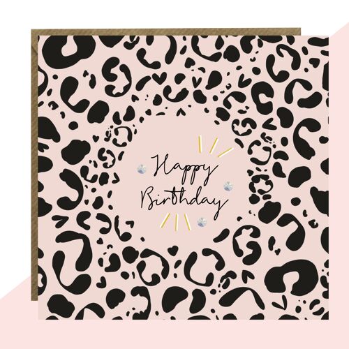 Leopard Print Happy Birthday Card