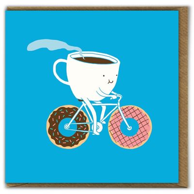Coffee and Doughnuts Cute Birthday Card