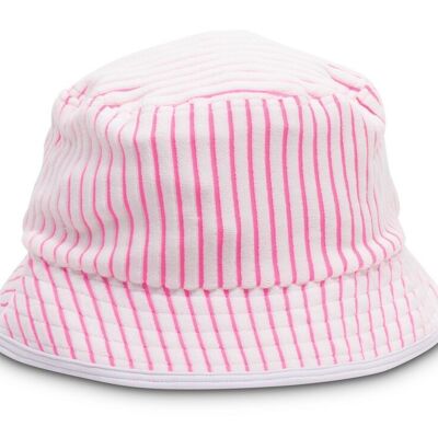 Terry bucket hat | berry stripe