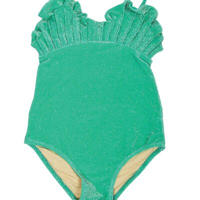 Shimmer mermaid shell one piece | green