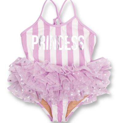 Princess Stripe w / Skirt Maillot de bain une pièce pour filles