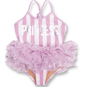 Princess Stripe w / Skirt Maillot de bain une pièce pour filles 6