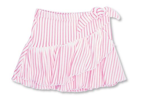 Berry Stripe Terry Girls Ruffle Active Skirt