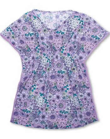 Mod Floral Purple Pom Pom Girls Kaftan Cover up 6