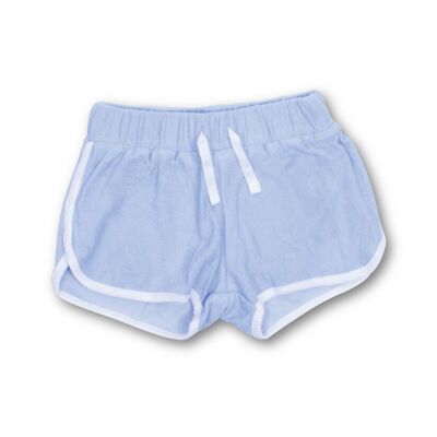 Pantalón corto con cordón de rizo azul para niñas