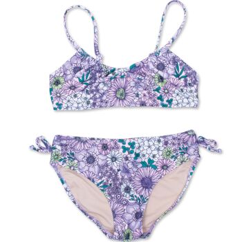 Bikini Mod violet à fleurs pour fille 1