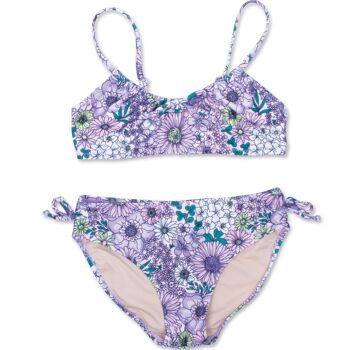 Bikini Mod violet à fleurs pour fille 2