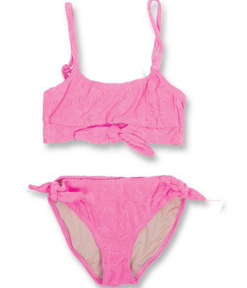Hibiscus Pink Terry Girls Knot Bikini