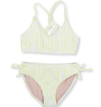 Lemon Stripe Terry Bikini noué au dos pour filles 3