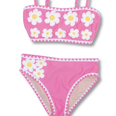 Crochet Pink Daisy Girls Bikini