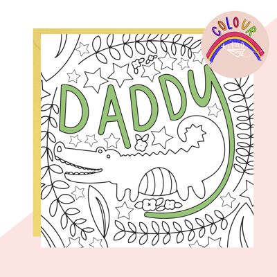 Tarjeta de Cocodrilo Color + Enviar 'Papá'