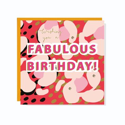 Fabulosa tarjeta de cumpleaños con estampado de leopardo en negrita