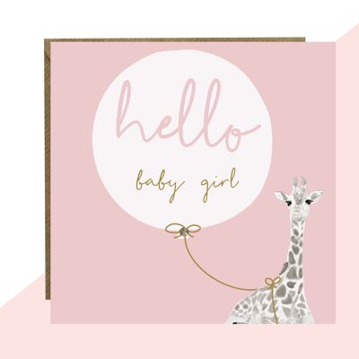 Hello Baby Girl New Baby Card
