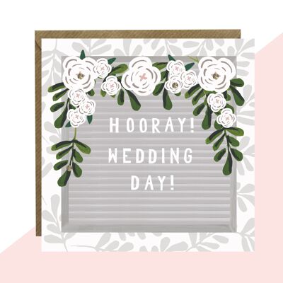 Tarjeta de tablero de mensajes del día de la boda