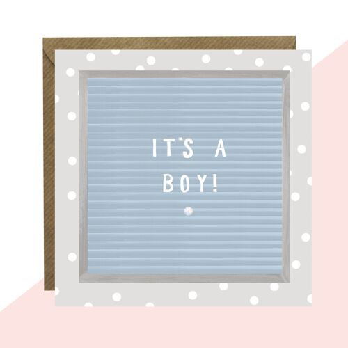 It's a Boy Message Board Card