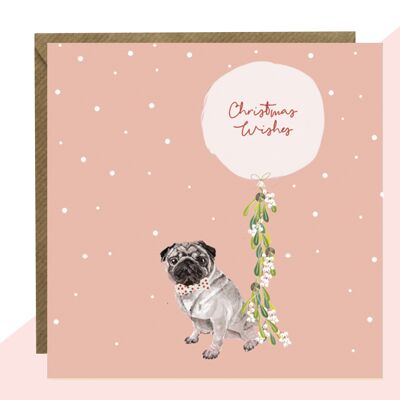 Tarjeta de Navidad Pug