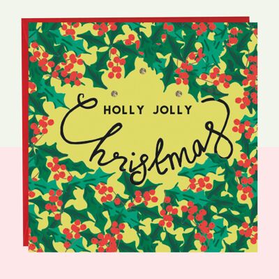 Tarjeta de Navidad Holly Jolly