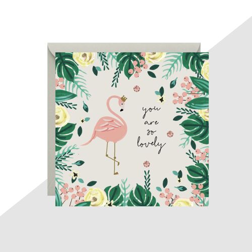 You are so Lovely Flamingo Mini Card