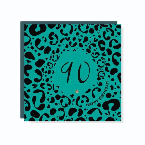 Age 90 Leopard Print Card