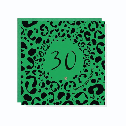 Age 30 Leopard Print Card