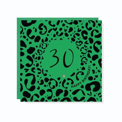 Alter 30 Leoparden-Print-Karte