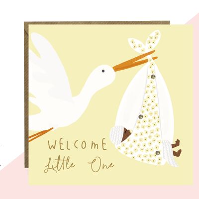 Bienvenido Little One Stork & Baby