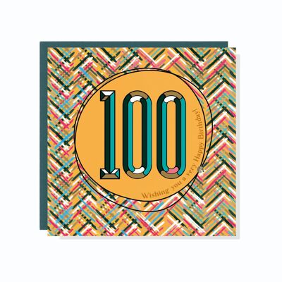 Tarjeta de confeti y chispas de edad 100
