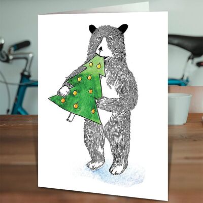 Hungry Bear Funny Christmas Card