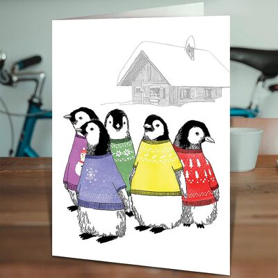 Penguin Jumpers Funny Christmas Card