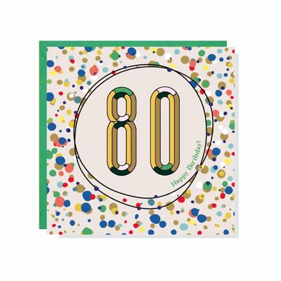 Carta Età 80 Coriandoli + Sprinkles