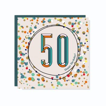 Carte Confetti + Sprinkles 50 ans
